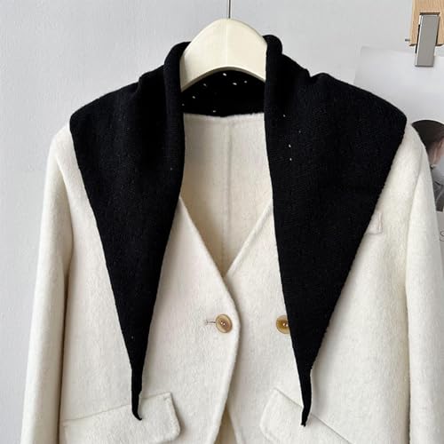 Ladies Triangle Scarf Elegant Girls Solid Color Triangle Knitted Scarf Fashion Shawl Street Casual Neckerchief4