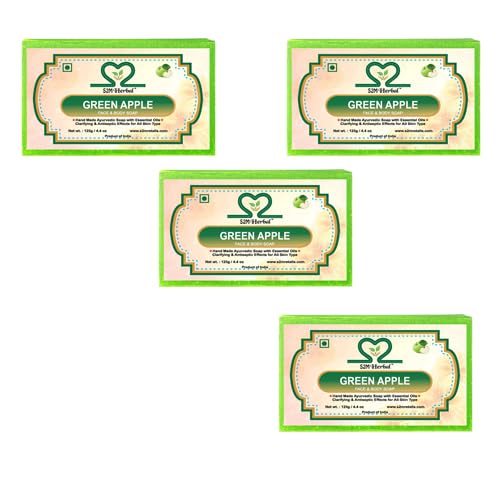 Image of Green Apple Face & Body Handmade Soap 125 gm (Pack of 3) (3 x 125 g)