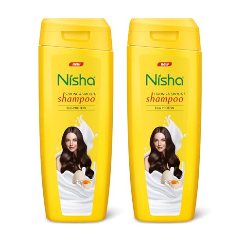 Image of Nisha Egg Protein Hair Shampoo For Strong and Smooth Hair, Adds Shine Boosts Volume, All Hair Types, 180ml, (Pack of 2)
