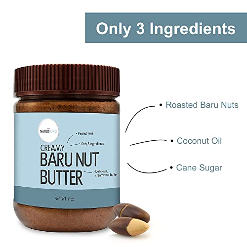 Naturtonix Baru Nut Butter, Peanut Free, Certified Vegan & Kosher, Creamy, Thick, Only 3 Ingredients, Gluten Free & 7G Protein, Great On Bread, Fruit, Crackers & Snacks, 11 Ounces #TOP2