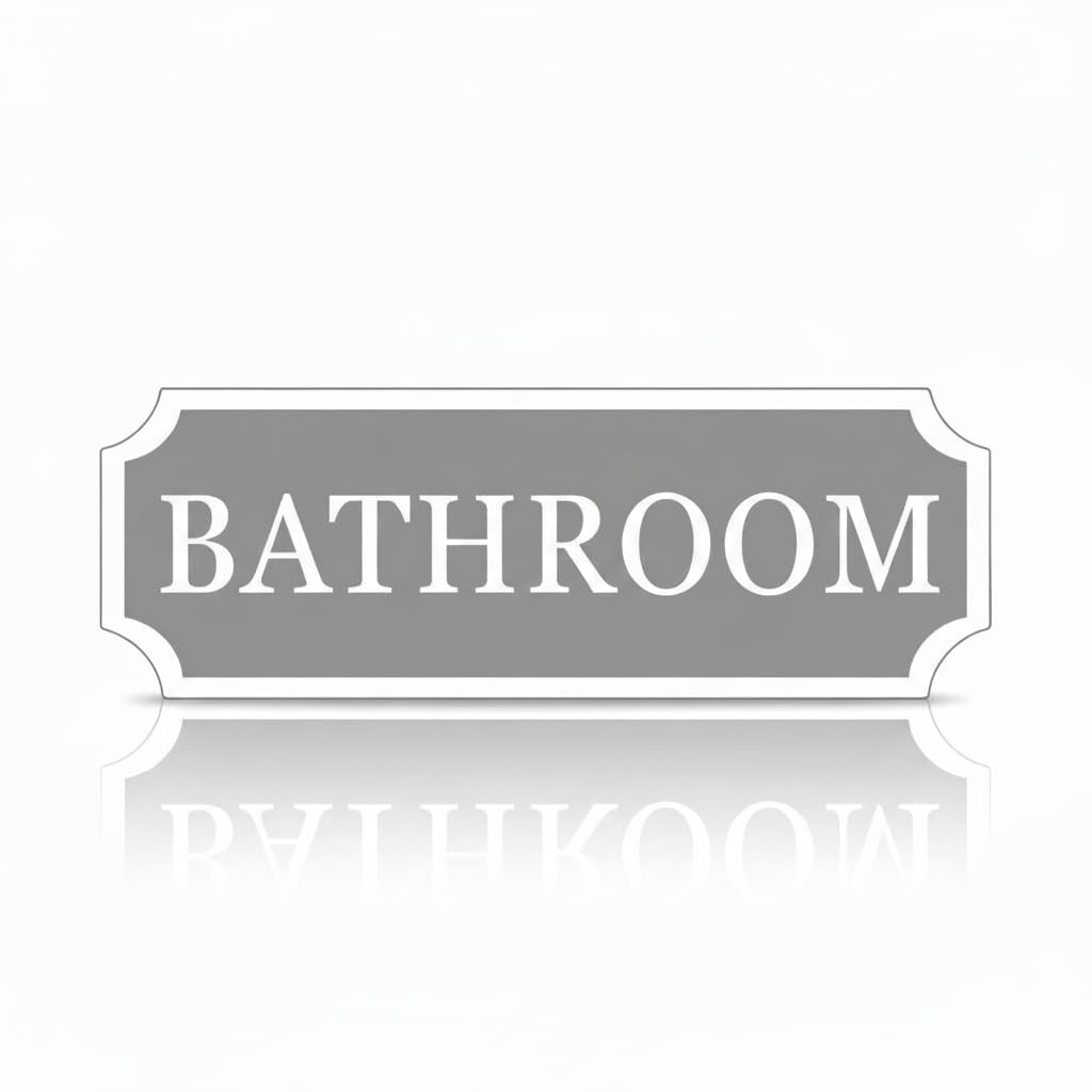 SIGNKRAFT3D Modern Bathroom Sign, Custom Wall Plaque for Bathroom Areas, Loo Sign. White, Black, Grey (Grey)