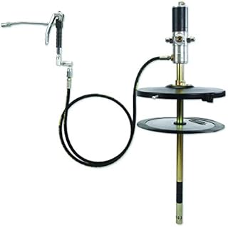 PROLUBE 50:1 Ratio Air Operated Grease Pump | for 5 Gal. Pails | All Metal Construction | with Drum Cover | Follower Plate | Hose | Z-Swivel | Control Valve | Built for Tough and Frequent Use (45415)