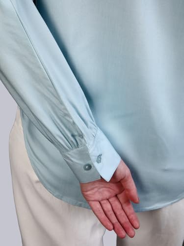 Image of Urbano Fashion Women's Modal Viscose Full Sleeve Regular Fit Casual Solid Shirt with Mandarin Collar