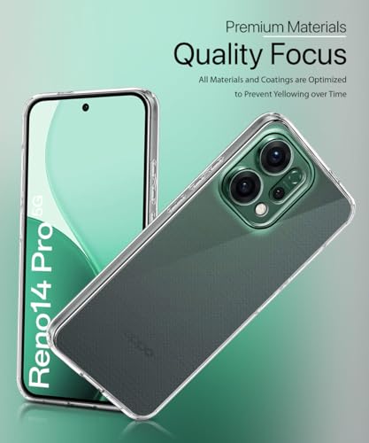 Image of WOW IMAGINE Transparent Back Cover Case for Oppo Reno 14 Pro 5G | Raised Bumps for Full Device & Camera Protection Shockproof TPU Silicone Back Case Mobile Cover - Transparent