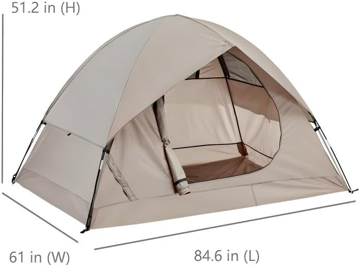 Miniatura 2 de Amplia tienda de campaña impermeable para 2 personas para 3 estaciones con gran mosca de lluvia, versátil tienda de campaña al aire libre para