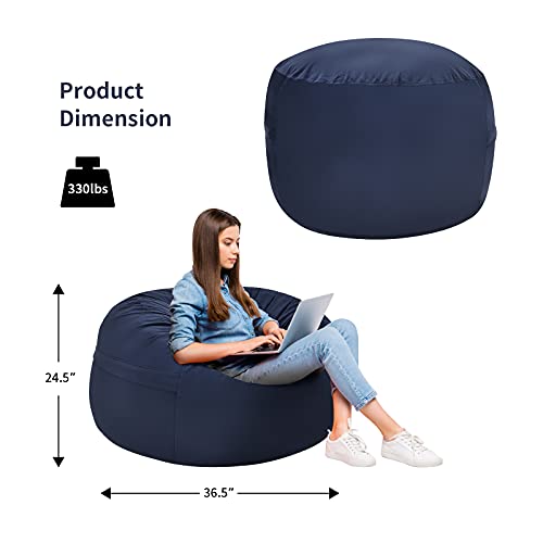 Giantex Bean Bag Chair, 3Ft Sponge Filled Floor Chair With Soft Microfiber Cover, Washable Zipped Lazy Sofa Chair, Recreational Room Nursery, Bedroom, Living Room, Office (Blue, 3 Ft) #TOP2