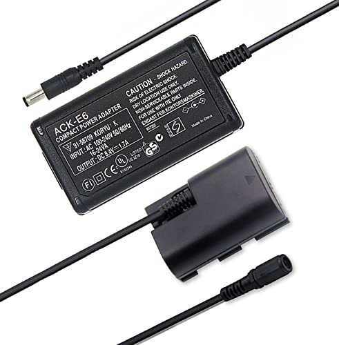 Image of ACK-E6 DR-E6 DC Coupler LP-E6 LP-E6N Dummy Battery AC Power Adapter Kit for Canon EOS R R5 R6 R7,80D 70D 60D 90D,5D Mark II III IV,6D 7D,6D Mark II,7D Mark II,60Da 5Ds 5Ds R Cameras