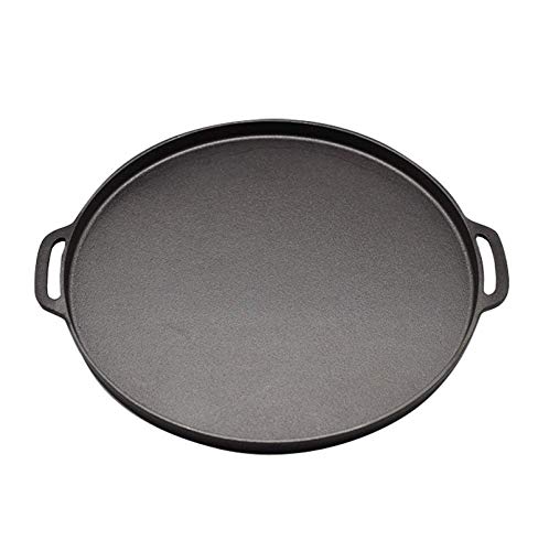 Gusseisen Wok Pfanne 34cm dick Doppelohr unbeschichtet Bratpfanne Induktionsherd Gas Universal, 34cm