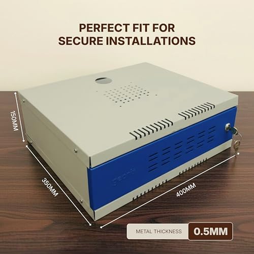 Image of Geonix 2U DVR Rack | Wall Mount Network Server Rack | NVR Cabinet Box with Lock | 0.5 mm Metal Thickness