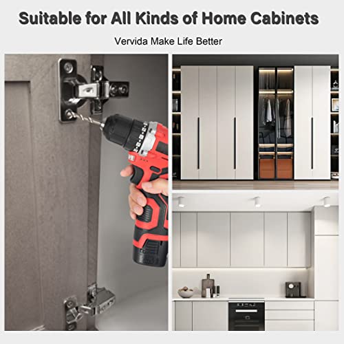 50 Pack Cabinet Hinges, Soft Close Hinges For 1/2" Overlay Kitchen Cabinet Door Hinges, 105 Degree Opening Angle, Stainless Concealed Cupboard Hinges With Screws, Positioning Pencil And Manual #TOP3