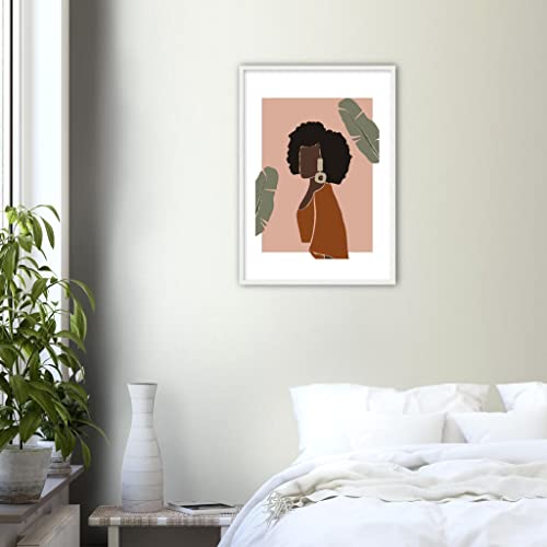 Décoration murale féminine pour mur vide tableau botanique 50 x 70 cm