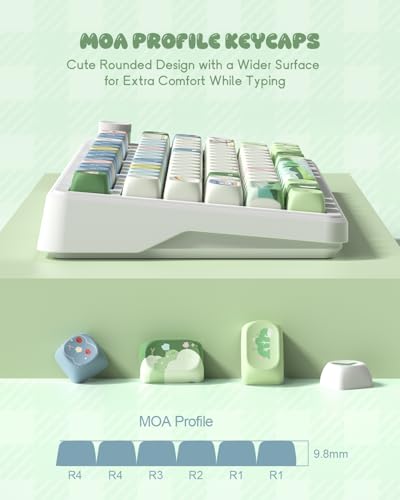 Image of MOA Profile Farm Theme PBT Keycaps Set, 133 Keys Cute Rainbow Custom Keyboard Keycaps for Mechanical Keyboards, Dye-Sublimation, Compatible with 60%, 65%, 75%, 100% Layout