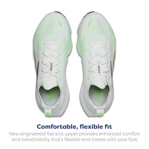 Brooks Men’s Glycerin Flex Neutral Running & Walking Shoe - White/Green Gecko/Phantom - 11 Medium - image 4