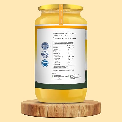 Image of Kankrej A2 Desi Hallikar Cow Ghee | Vedic Bilona Method | 100% Pure Desi Ghee Glass Bottle (1000ml)