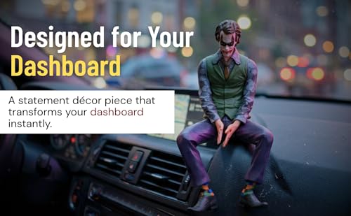 Image of 12 Cm Clown-Themed Villain Action Figure - Sitting Pose Figurine with Removable Mask, Multicolor Desk & Car Decoration -(1 Piece)