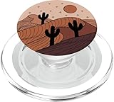 Cactus Desert Western Country Landscape Boho Beige Brown PopSockets MagSafe PopGrip for iPhone