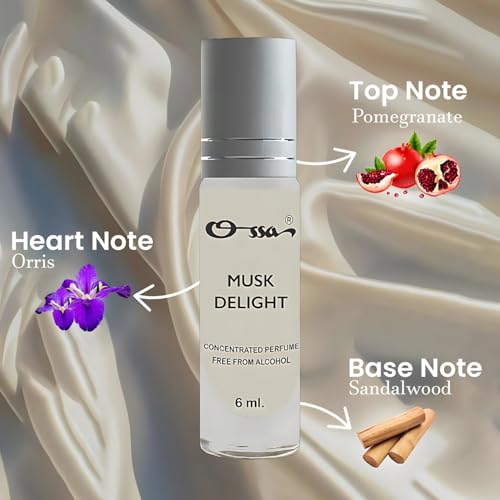 Image of Ossa Musk Delight Concentrated Perfume 6ml | Alcohol Free Roll On Attar For Men And Women | Premium Long Lasting Unisex Fragrance With Musk & Vanilla | Elevated Fragrance for All-Day Confidence