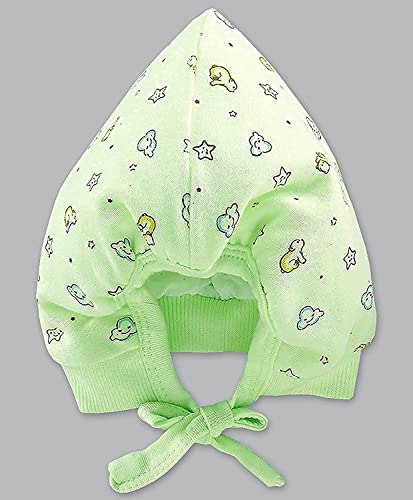 Image of New Born Baby Boys & Girls Soft Hosiery Cotton Double Layer Knot Caps Set /Infant /Topi /Hat /Toppi /Kan Topi (Pack of 3)