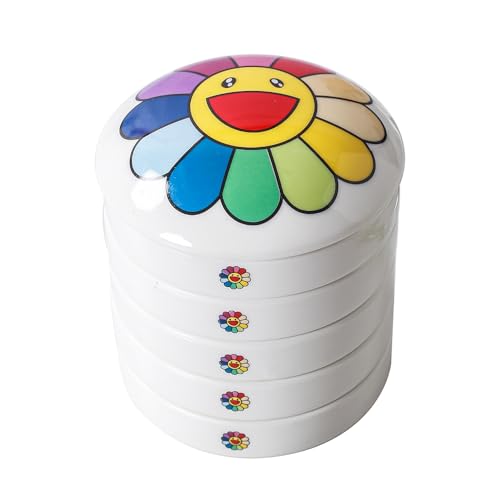 5 Layer Porcelain Paint Mixing Tray Saucer Nesting Trays, Ceramic Paint Palettes for Watercolor Gouache Painting, 3 inch, Stackable.