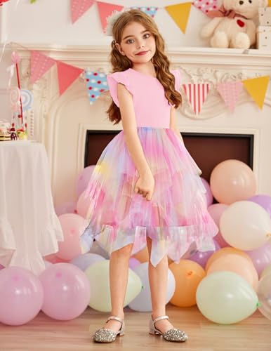 Arshiner Toddler Tutu Dress Little Girls Irregular Tulle Princess Birthday Party Formal Dresses3