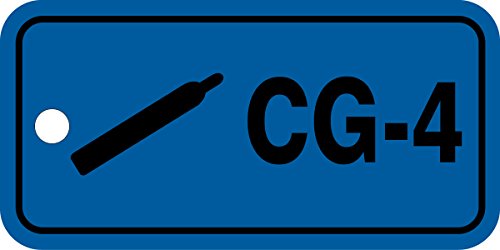 Étiquette gaz comprimé CG-4 Accuform TDJ704VPM en plastique bleu lot de 5