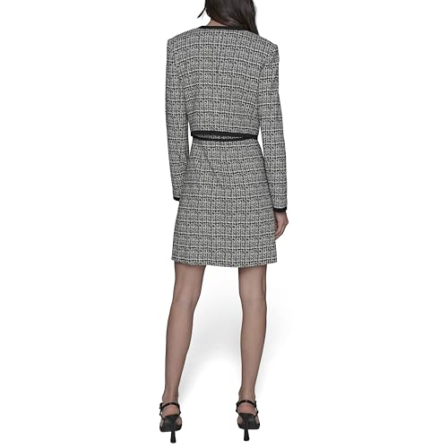 KARL LAGERFELD Women's Trim Piping Cropped Long Sleeve Jacket4