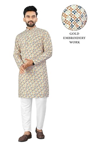 Image of Trustous Kurta Pyjamas set for Mens | Pyjamas with kurta PRINTED and classis look |KURTA Pyjamas SET