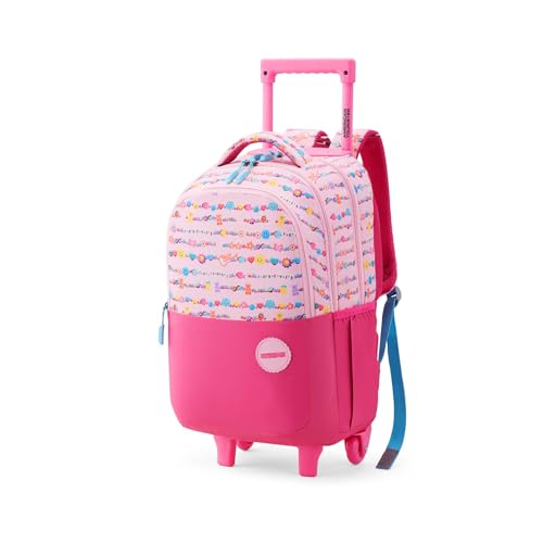 Image of American Tourister Sway | 32.57 Ltrs | 3 Compartments | Bottle Pocket | Ergonomic Padded Back Panel & Shoulder Straps | 360 Spinner Wheels | School Backpack for Boys & Girls | Buddy Pink