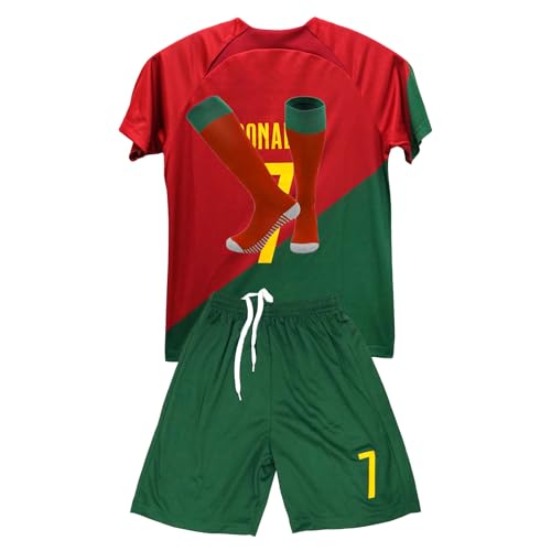 Arkey burds Boys Soccer Jerseys Training Uniform Soccer Jersey for Kids Football Youth Jerseys 3 Piece Red