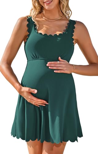 Charmo Maternity Swim Suit for Women 2026 Swimsuit Scalloped Pregnancy Bathing Suits Modest...