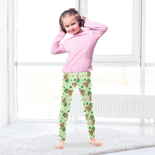 Cute Bear St Girls Leggings Soft Comfortable Athletic Leggings Dancing Pants for 4-10 Years4
