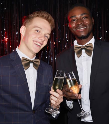 Image of Luckyvestir Oversized Bow Ties for Men, Pre Tied Clip on Men's Black Bowtie for Wedding Tuxedo Banquets Formal Wear