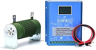 Windkraftanlagen-Generator-Kit mit Laderegler für Vertikalturbinen, 500-W-Wind-Solar-Hybrid-Laderegler 12 V/24 V/48 V Auto-MPPT-Regler mit LCD-Display für effizientes Energiemanagementsystem