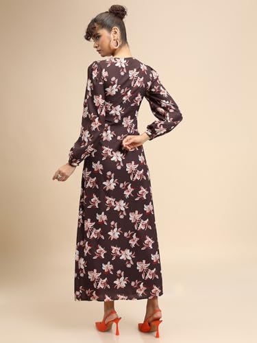 Image of Tokyo Talkies Women's Long Sleeves V-Neck Printed Dresses | Stylish Dresses | Casual Dresses
