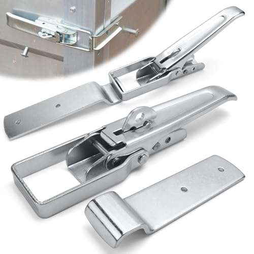 Zazafolora Pack of 2 Bordwandverschluss Anhänger Exzenterverschluss mit Sicherung 210mm Spannverschluss Anhänger Verschluss Bordwand aus verzinktem Stahl für LKW Transportfahrzeuge