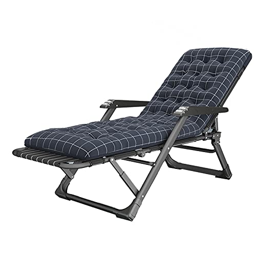 Chaise longue pliante pour votre jardin ou terrasse avec coussin de coton amovible confort