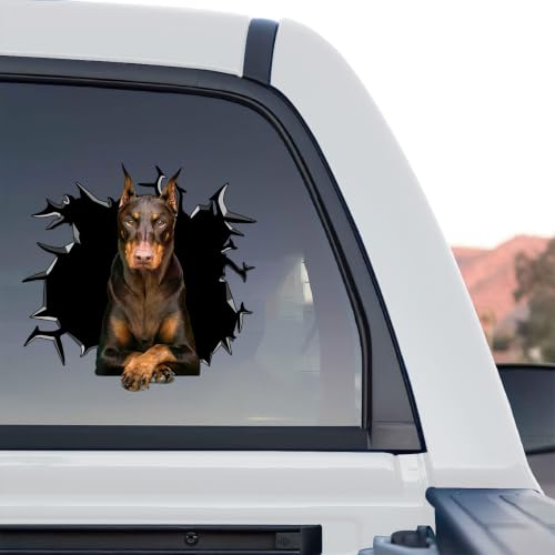 Image of Vinyl Dog Stickers - Car Decals for Women, Dog Lover Gift (Doberman Stickers)