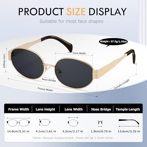 Trendy Oval Sunglasses for Women Men 2025 Retro Sun Glasses Classic Shades UV400 Protection CL25014