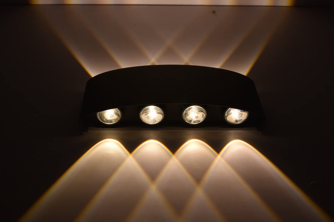 Tripping IP65 Waterproof 8watt Wall lamp/Light Decorative for Living Room Bedroom Living Room and All Home Decor Indoor Outdoor Sconce Lamp Shades 2033 4up 4down LxWxH 21x04x7.5 (cm)