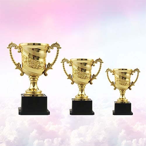 NUOBESTY 3 peças de troféu de ouro de metal para competição de torneios esportivos