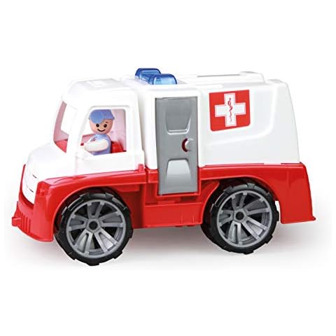 Lena 04456 - TRUXX ambulance emergency vehicle with play figure and stretcher, ambulance with accessories, ambulance with opening doors, toy vehicle for children from 2 years Cover