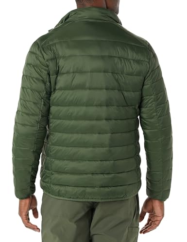 Amazon Essentials Herren Verstaubare, Leichte, Wasserabweisende Pufferjacke (Erhältlich In Big & Tall), Dunkelgrün, L