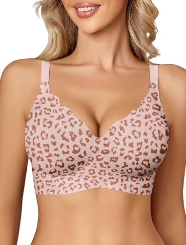 Image of Avidlove Jelly Bras for Women No Underwire Seamless Bralettes Wireless Push Up Scalloped Full Coverage Sports Everyday Bra