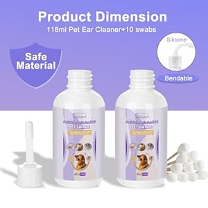 Dog Ear Cleaner  Dog Ear Inflammation Therapy Can Itch Relief Soothe Ear Inflammation Removes Wax Odor with 10 Cotton Swabs 4 Fl Oz  Cucciolini Doodles Dog ear cleaner  dog ear inflammation therapy can itch relief soothe ear inflammation removes wax odor with 10 cotton swabs 4 fl oz   cucciolini doodles