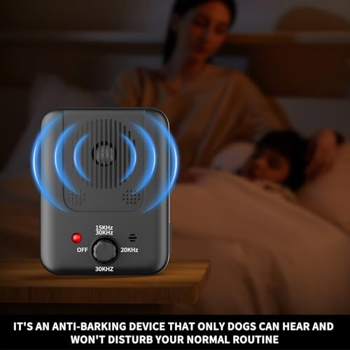 QEWEUUIE Anti Bell Gerät Hunde,3 Modi Antibell Ultraschall Gerät,50 Fuß Antibell für Hunde,Einstellbare Frequenz, IPX4 Wasserdichtes,Geeignet für das Training großer, mittelgroßer und Kleiner Hunde