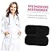 Imagen de ROMISBABA Funda Protectora para Estetoscopio de EVA Resistente Golpes y Arañazos Bolsa Portátil para Auscultador Fetal Compacto Color Negro Compatible Mayoría de Estetoscopios para Uso