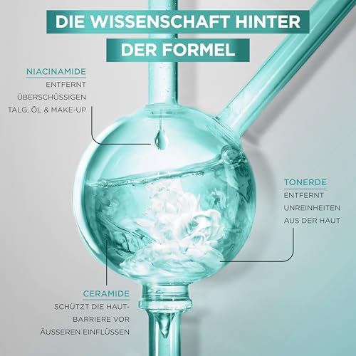 Garnier Hautklar Hydrating Deep Cleanser: Sanfte Gesichtsreinigung mit Niacinamide & Salicylsäure. Entfernt Unreinheiten, Öl & Make-up. Hydriert, mildert Poren, pH-neutral, für alle Hauttypen