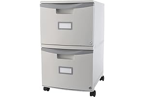 Storex Plastic Two-Drawer File Cabinet: Functional File Organization Solution