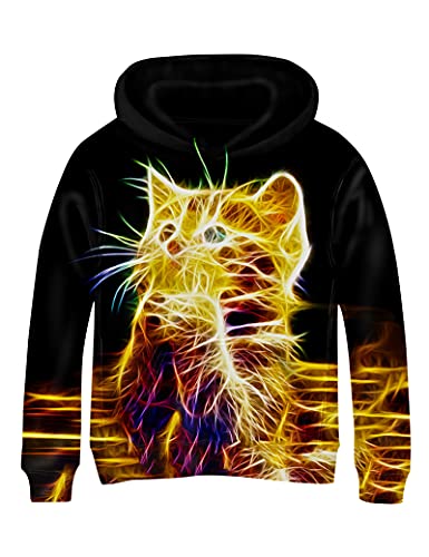 Linnhoy 3D Digital Printed Kids Hoodies for Boys and Girls Sweatshirts 6-15 Years