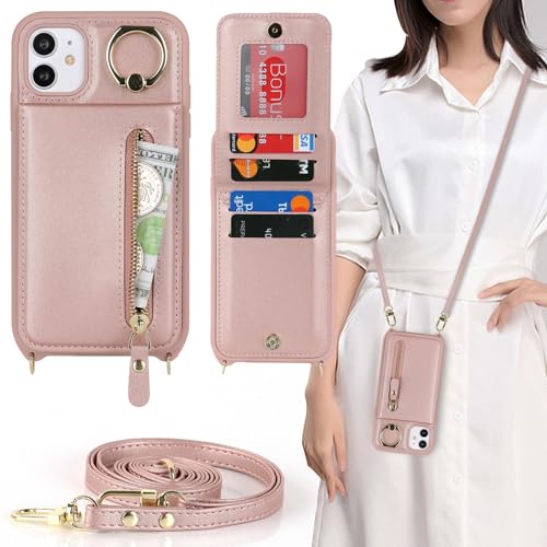 Zouzt for iPhone 11 Case with Cord and Card Holde